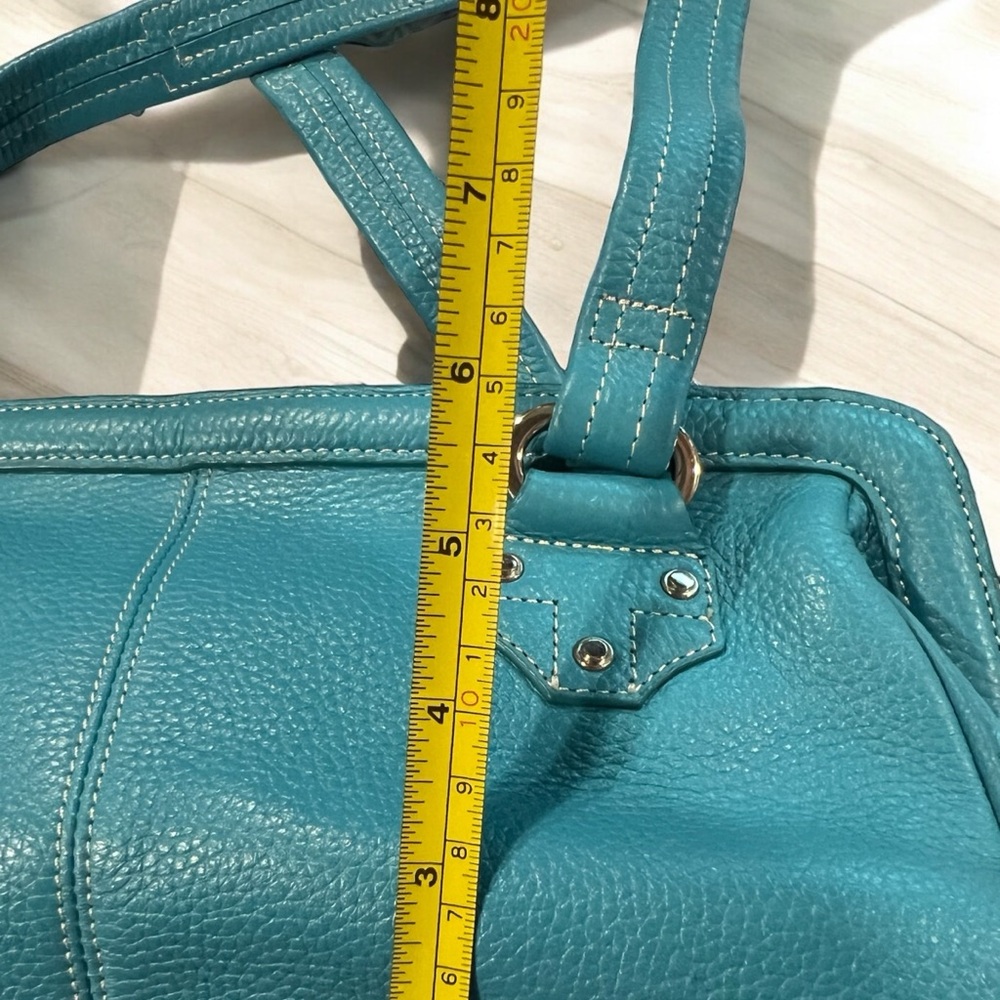 Vintage Tignanello Teal Leather Handbag - Picture 8 of 10